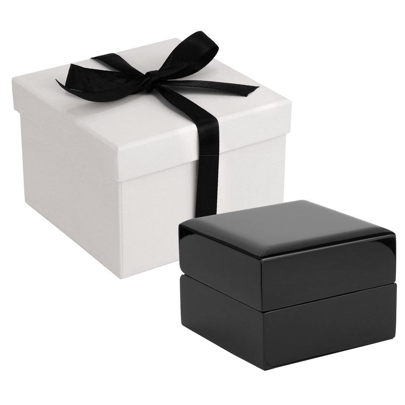 Noble Pack Noble Piano Wood Watch Gift Box - Luxury Single Watch Box - Comes with a Two Piece Packer and Ribbon (Black) - Image 5